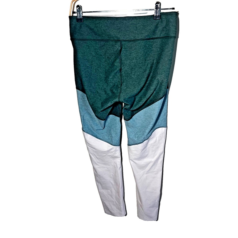 OUTDOOR VOICES WOMEN'S COLORBLOCK LEGGINGS GREEN BLUE WHITE STRETCH - Sz LARGE - Picture 4 of 5